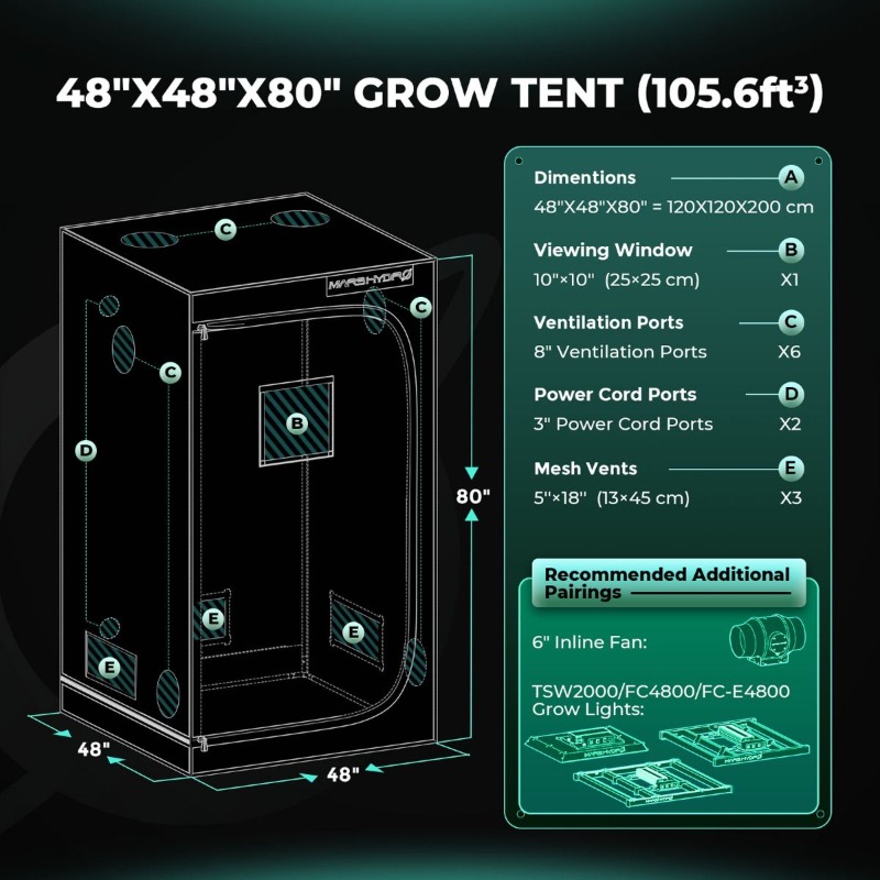 480W 4x4ft 120x120cm FC4800 EV - Grow Tent 4X4 avis et prix